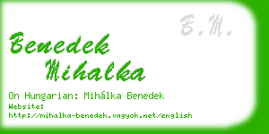 benedek mihalka business card